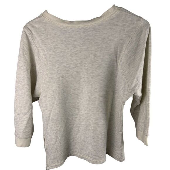 Theory Womens Off-White Lightweight 3/4 Sleeve Pullover Top With Side Zipper Det - Picture 2 of 8